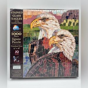 SunsOut Stained Glass Eagles 1000 pc Jigsaw Puzzle New